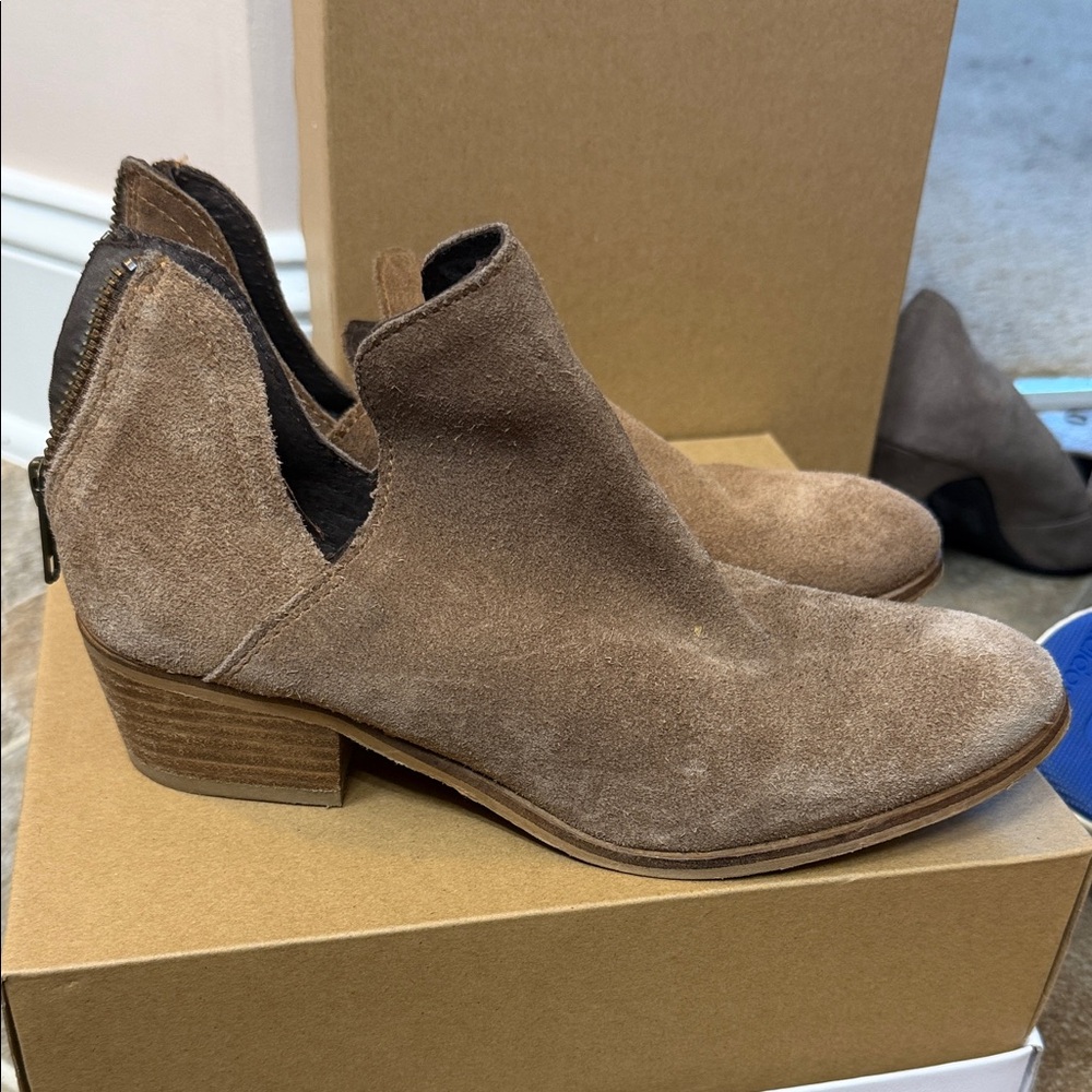 BCBGeneration Tan Suede Ankle Booties